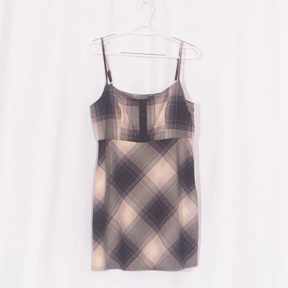 URBAN OUTFITTERS Keya Plaid Mini Dress Size L
